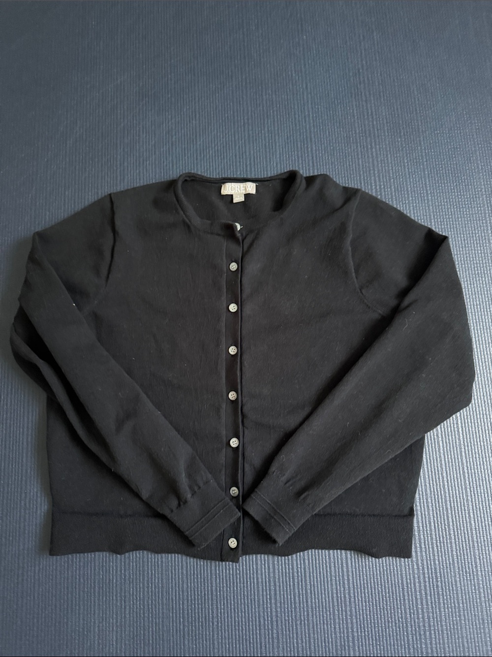 J. Crew Black Button-Front Crewneck Jackie Cardigan, Large